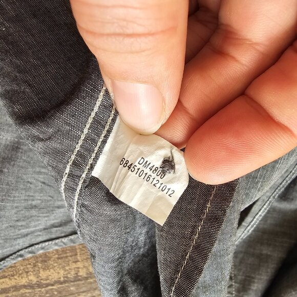 District Made Long Sleeve Washed Woven Workshirt, L, Grey - Picture 13 of 13